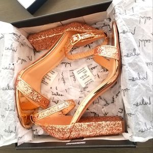 Lulu's Taylor Glitter Rose Gold heels SZ 7 1/2